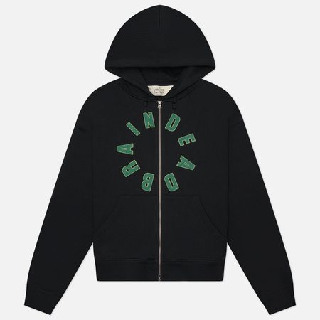 Мужская толстовка Brain Dead Collegiate Zip Up Hoodie, цвет чёрный