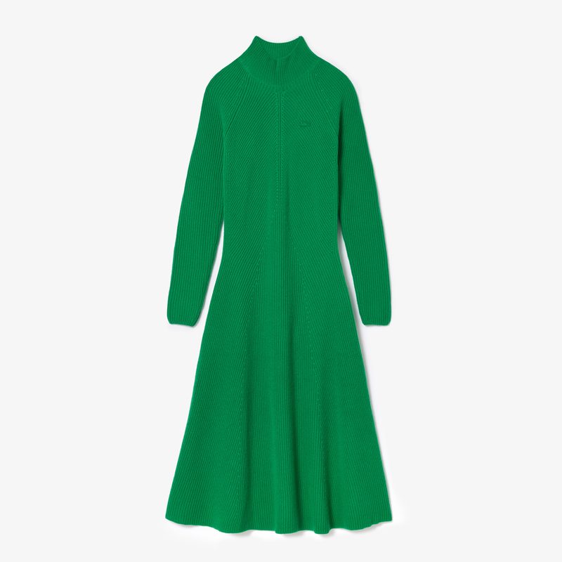 Женское шерстяное платье Lacoste с длинным рукавом 4