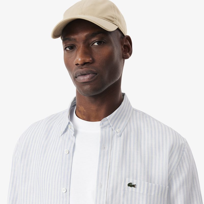 Мужская льняная рубашка Lacoste в полоску 3