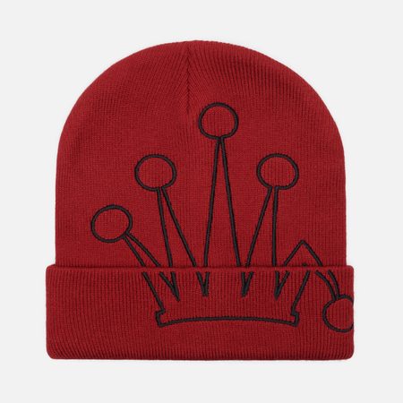 Шапка Stussy Cuff Crown, цвет бордовый