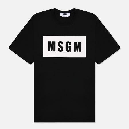 Мужская футболка MSGM Box Maxilogo, цвет чёрный