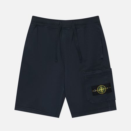 Мужские шорты Stone Island Organic Cotton Fleece Regular Cargo, цвет синий