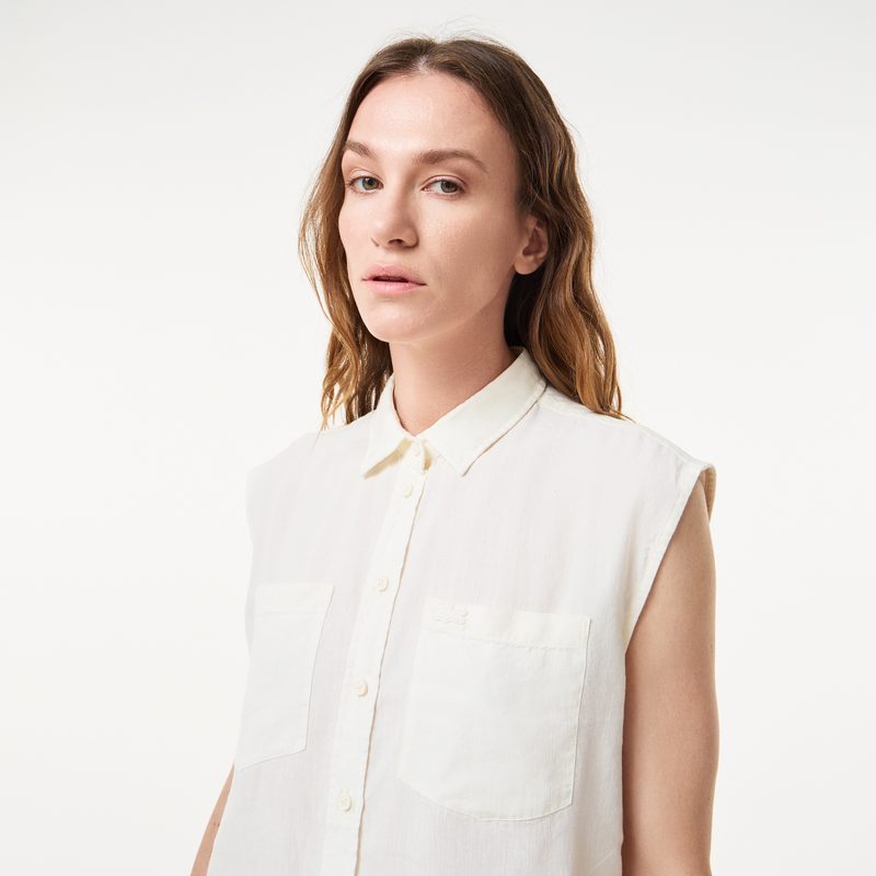 Женская рубашка Lacoste из льна и тенселя 3