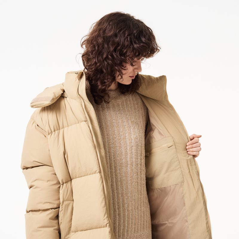 Женский длинный пуховик Lacoste с капюшоном 4