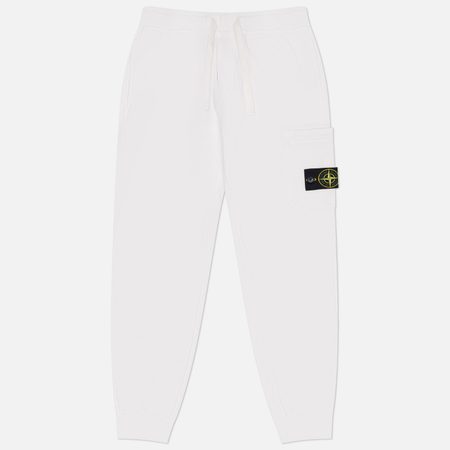 Мужские брюки Stone Island Organic Cotton Fleece Midweight Slim Joggers, цвет белый