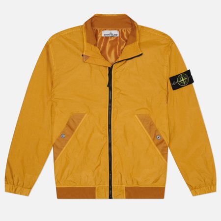 Мужская куртка ветровка Stone Island Crinkle Reps NY Stand Collar, цвет жёлтый