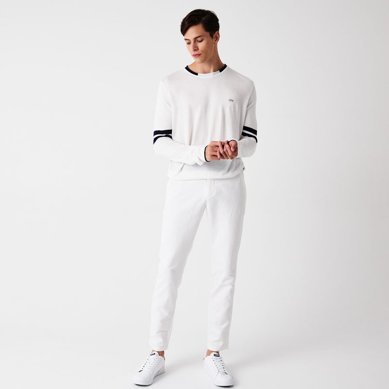 Мужские брюки Lacoste приталенного кроя из смеси хлопка и льна