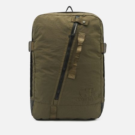Рюкзак C.P. Company Plain Paper Touch Travel Logo, цвет оливковый