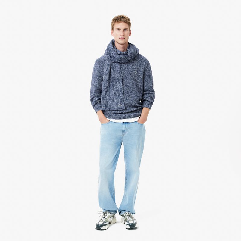 Мужской меланжевый свитер Lacoste с круглым воротом 4