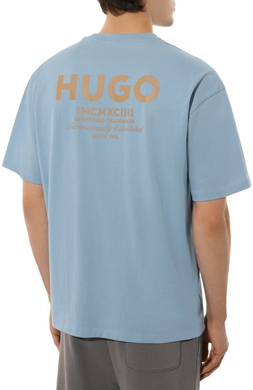 Хлопковая футболка HUGO Blue 4