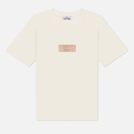 Мужская футболка Stone Island Heavy Cotton Raw Beauty, цвет белый