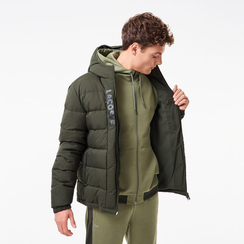 Мужская куртка-бомбер Lacoste на молнии из хлопка 5