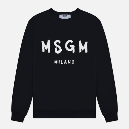Мужская толстовка MSGM MSGM Brush Stroke Logo Print, цвет чёрный
