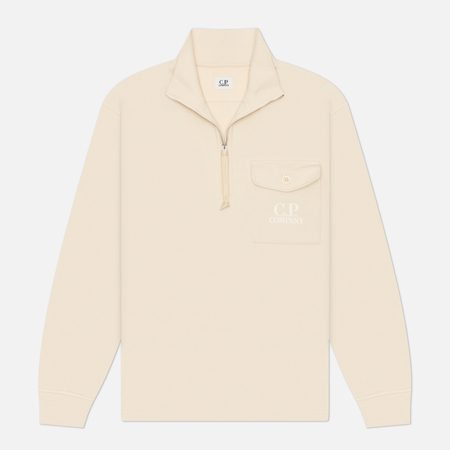 Мужская толстовка C.P. Company Diagonal Raised Fleece Half Zip Regular, цвет бежевый