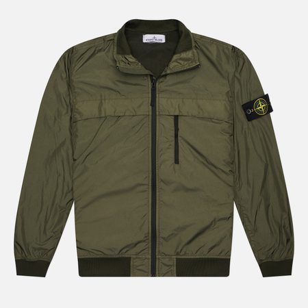 Мужская куртка ветровка Stone Island Garment Dyed Crinkle Reps R-NY, цвет зелёный