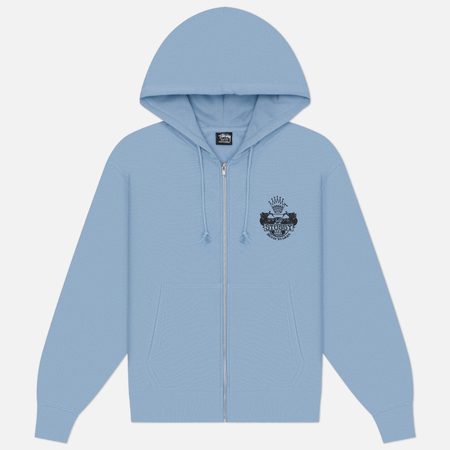 Мужская толстовка Stussy Built To Last Zip Hoodie, цвет голубой