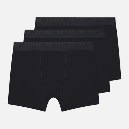 Комплект мужских трусов SKIMS Stretch 3" Boxer Brief 3-Pack, цвет чёрный