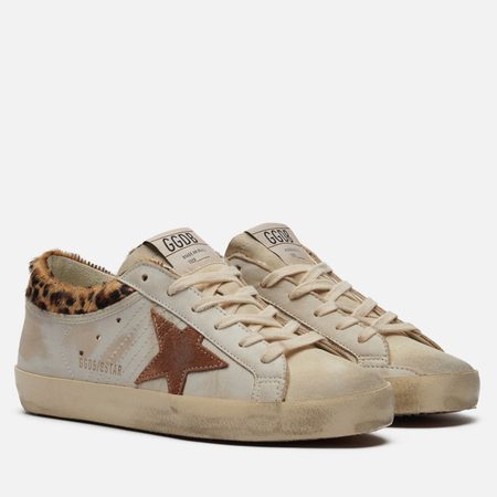 Женские кроссовки Golden Goose Super-Star Suede Star, цвет бежевый
