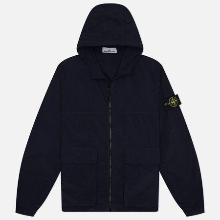 Мужская куртка ветровка Stone Island Nylon Smerigliato-TC Hooded, цвет синий