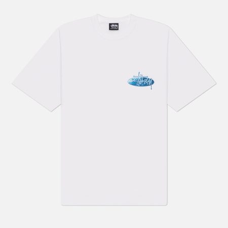 Мужская футболка Stussy Wave Oval, цвет белый