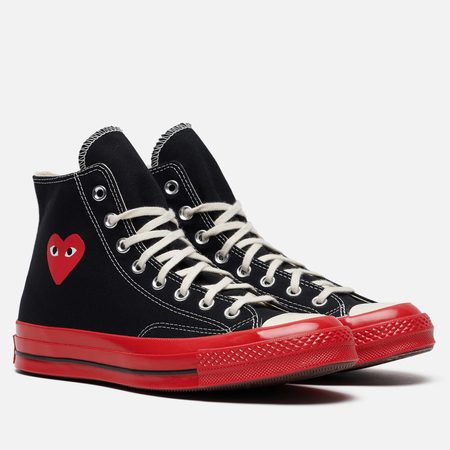 Мужские кеды Converse x Comme des Garcons Play Chuck 70 Hi, цвет чёрный