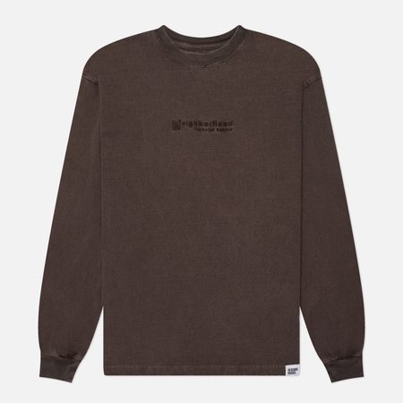 Мужской лонгслив Neighborhood Pigment Dyed Crewneck, цвет коричневый