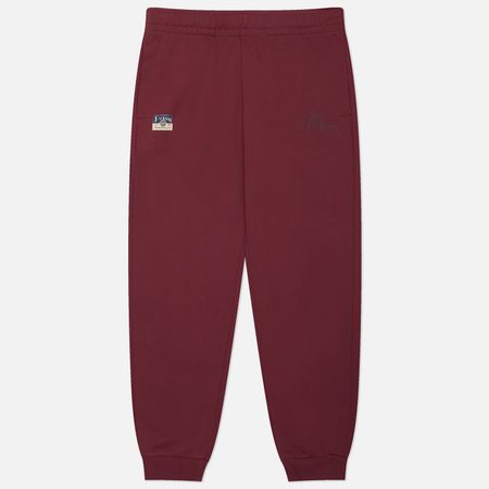 Мужские брюки Evisu Brushstroke Seagull & Logo Print Straight Fit, цвет бордовый