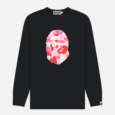 Мужской лонгслив A Bathing Ape ABC Camo Ape Head Relaxed Fit, цвет чёрный