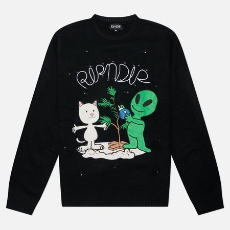 Мужской свитер RIPNDIP Alien Nerm Christmas Light Up Knit, цвет чёрный
