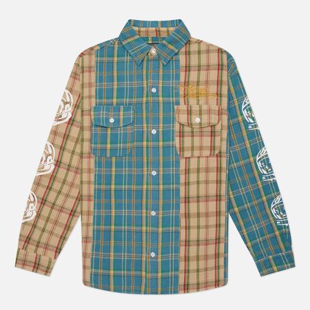 Мужская рубашка Billionaire Boys Club Panelled Check, цвет голубой