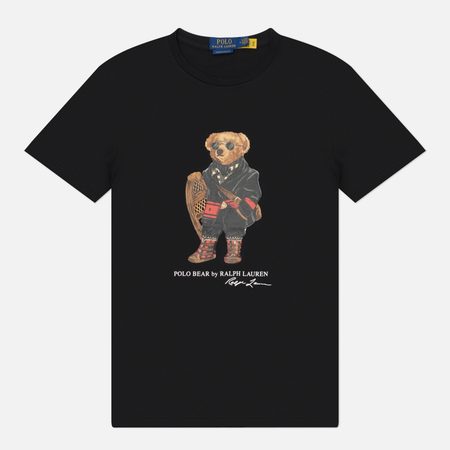 Мужская футболка Polo Ralph Lauren Custom Slim Fit Polo Bear Jersey, цвет чёрный