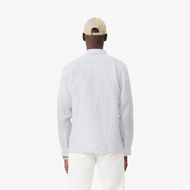 Мужская льняная рубашка Lacoste в полоску 2