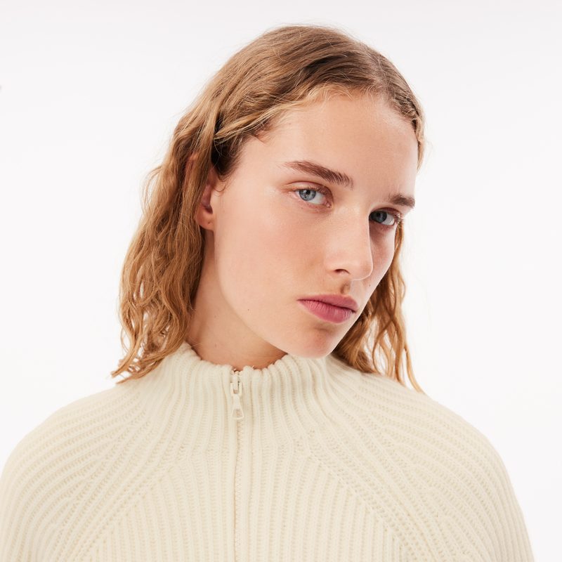 Женский шерстяной свитер Lacoste на молнии 3
