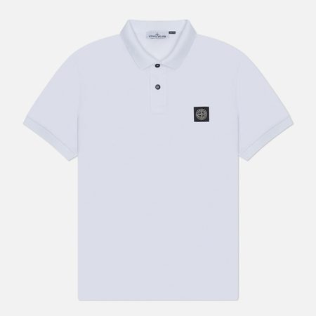 Мужское поло Stone Island Compass Patch Logo, цвет белый