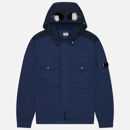 Мужская рубашка C.P. Company Flatt Nylon Mixed Goggle Overshirt, цвет синий