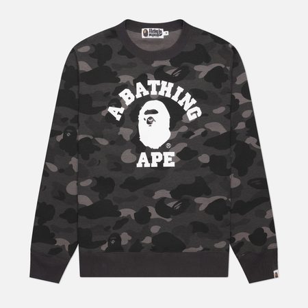 Мужская толстовка A Bathing Ape Color Camo College Crewneck, цвет чёрный