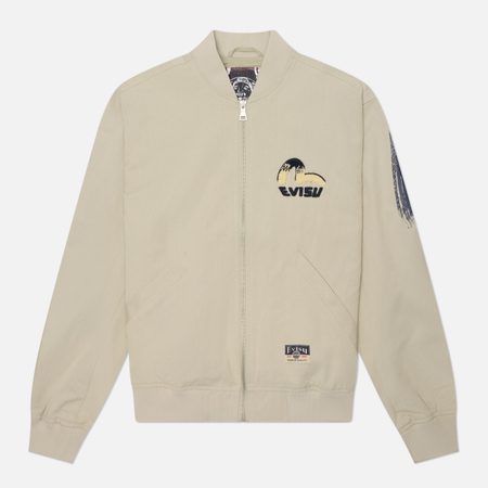 Мужская куртка бомбер Evisu Heritage Daicock Print, цвет серый