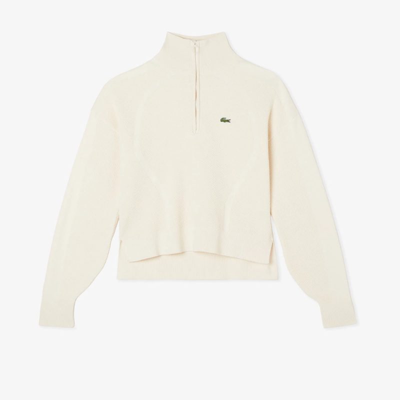 Женский свитер Lacoste свободного кроя с высоким воротом на молнии 5