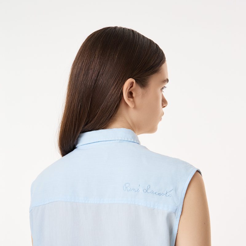 Женская рубашка Lacoste из льна и тенселя 4