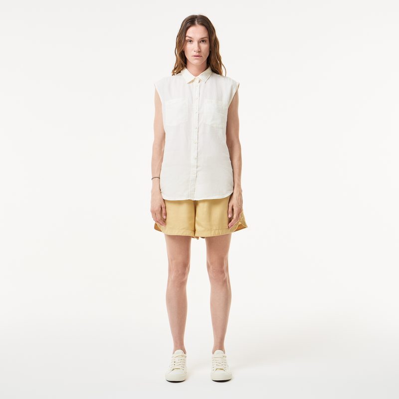 Женская рубашка Lacoste из льна и тенселя 4