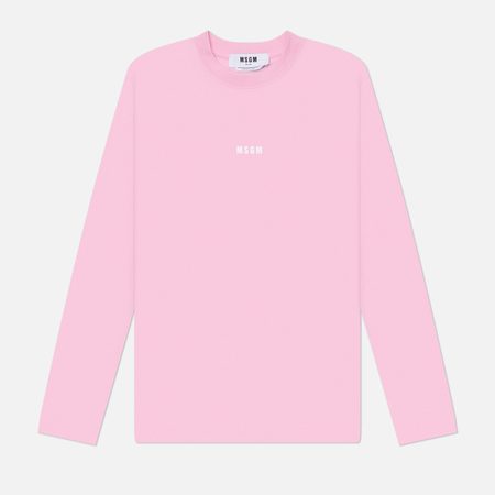 Женский лонгслив MSGM MSGM Micrologo Cotton, цвет розовый