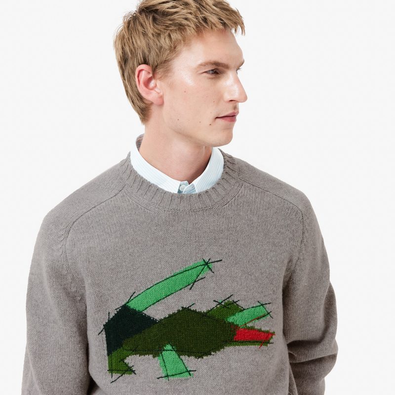 Мужской шерстяной свитер Lacoste с круглым вырезом 3