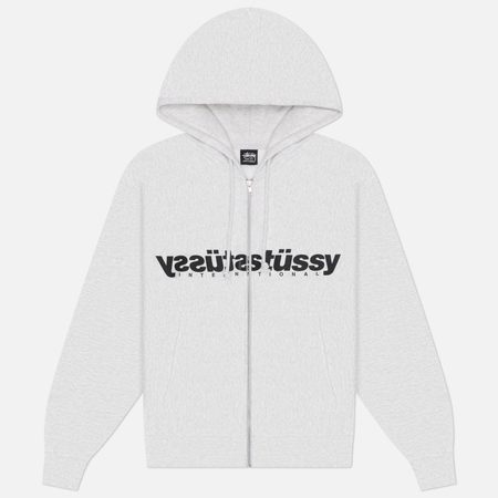 Мужская толстовка Stussy Mirror Zip Hoodie, цвет серый