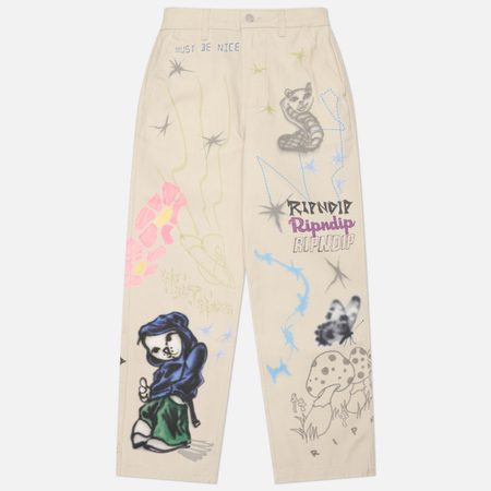 Мужские брюки RIPNDIP Goosebumps Wide Fit, цвет бежевый