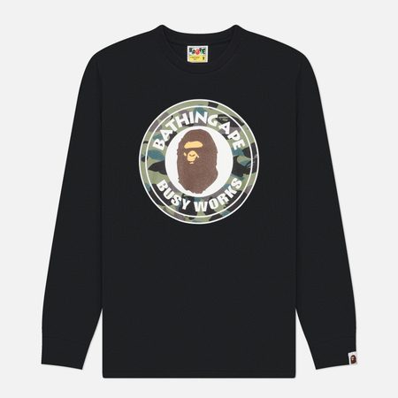 Мужской лонгслив A Bathing Ape 1st Camo Busy Works, цвет чёрный