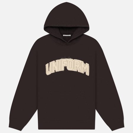Мужская толстовка uniform experiment Cut-Out Logo Hoodie, цвет коричневый