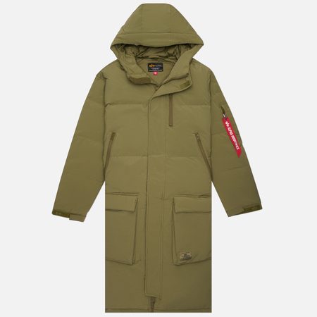Мужской пуховик Alpha Industries Long Puffer, цвет оливковый
