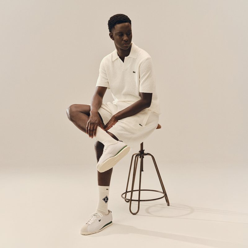 Мужское вязанное поло Lacoste классического кроя 4