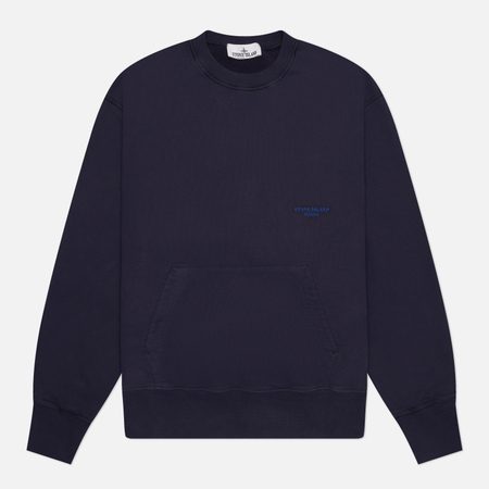 Мужская толстовка Stone Island Marina Brushed Organic Cotton Fleece, цвет синий