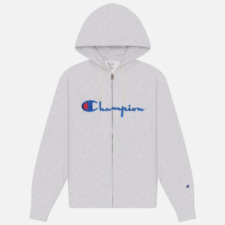 Мужская толстовка Champion Reverse Weave Pinnacle Full Zip Hoodie Relax Fit, цвет серый